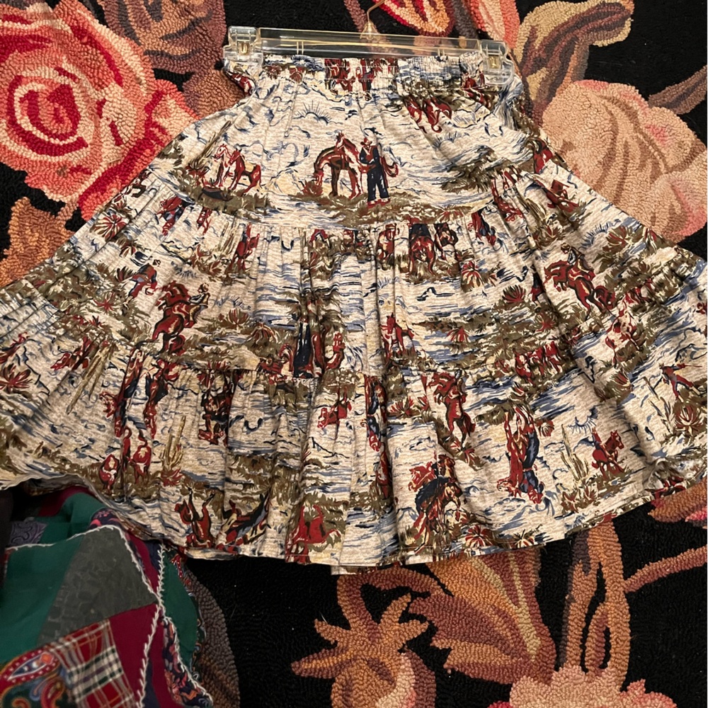 Girls  Enchante brand western print cotton skirt